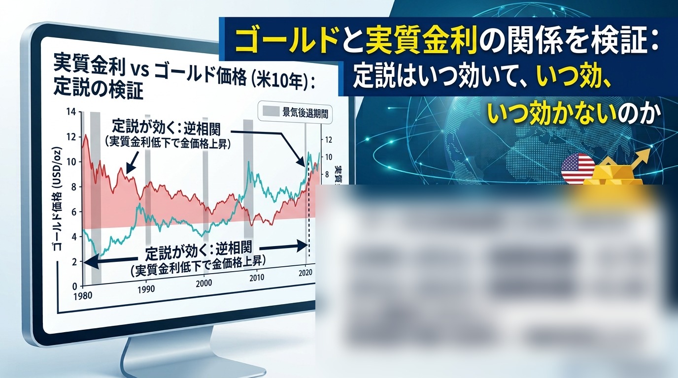 ゴールドと実質金利の関係を検証 アイキャッチ