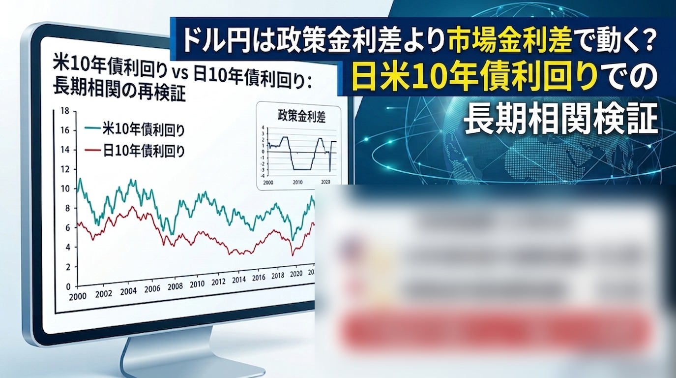 ドル円は政策金利差より市場金利差で動く？ アイキャッチ