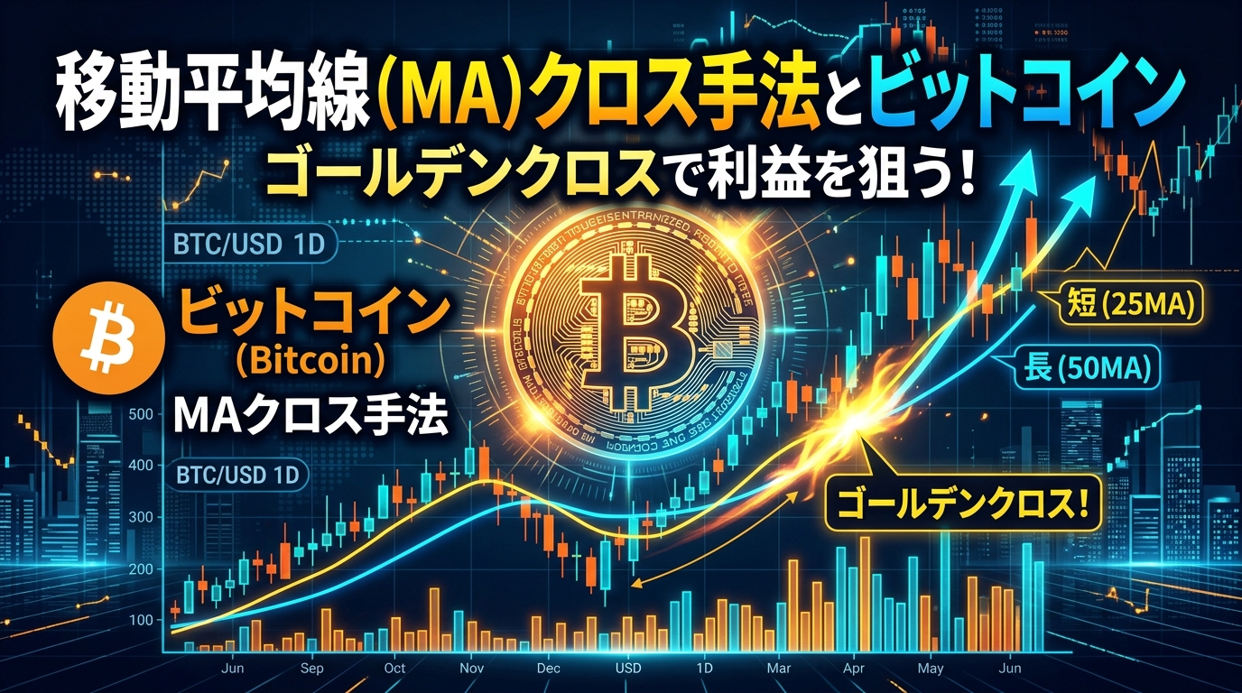 ビットコインの移動平均線クロス手法アイキャッチ