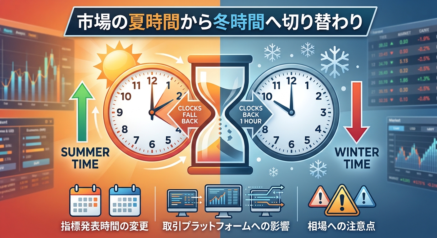 FXの夏時間から冬時間への切り替えのイメージ